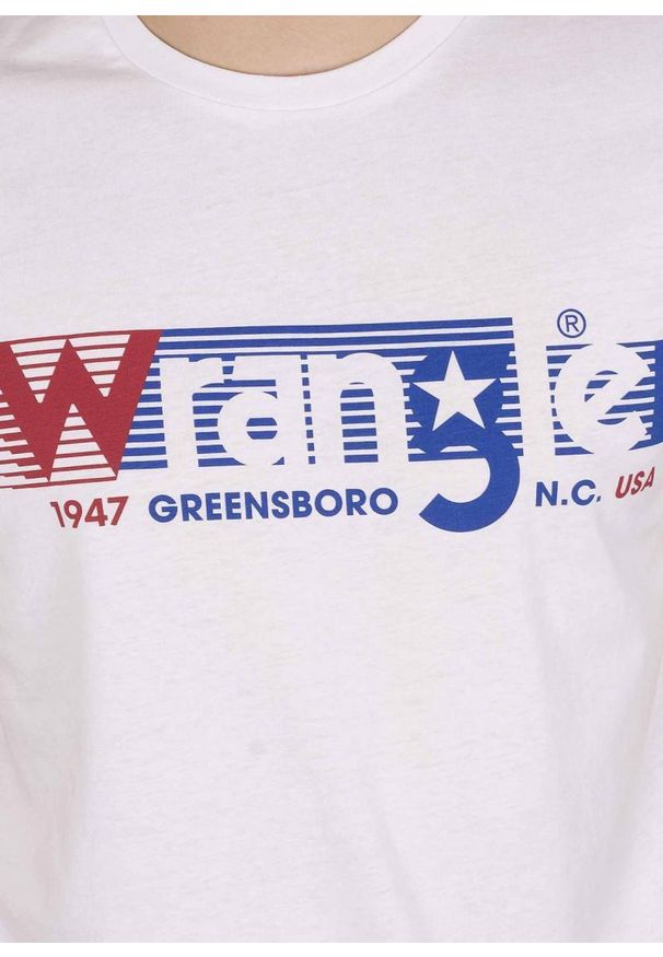 Wrangler - MĘSKI T-SHIRT WRANGLER SS TEE WHITE W7D2FQ989 112131749