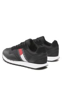Tommy Jeans Sneakersy Retro Leather Runner EM0EM01081 Czarny. Kolor: czarny. Materiał: materiał #2