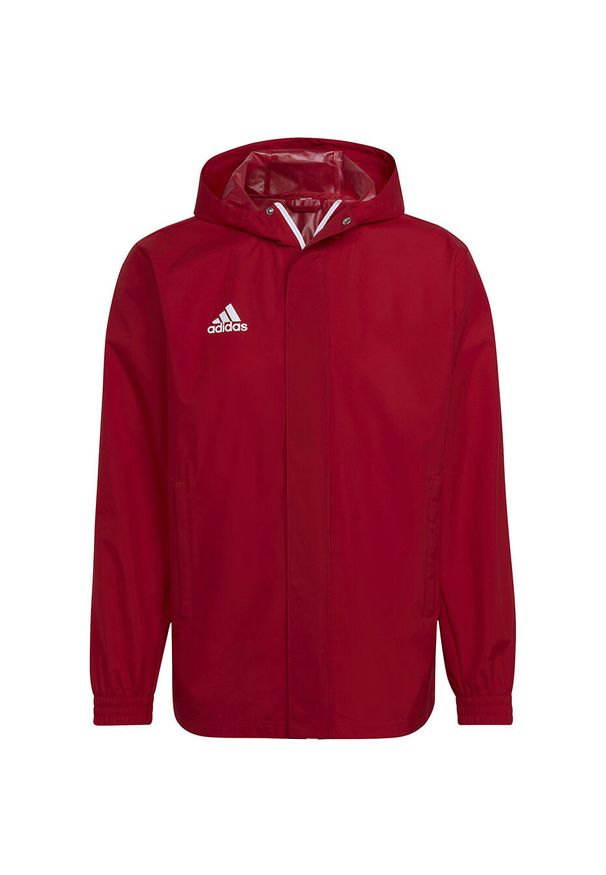 Adidas - Kurtka piłkarska męska adidas Entrada 22 All Weather Jacket. Kolor: biały, wielokolorowy, czerwony. Sport: piłka nożna