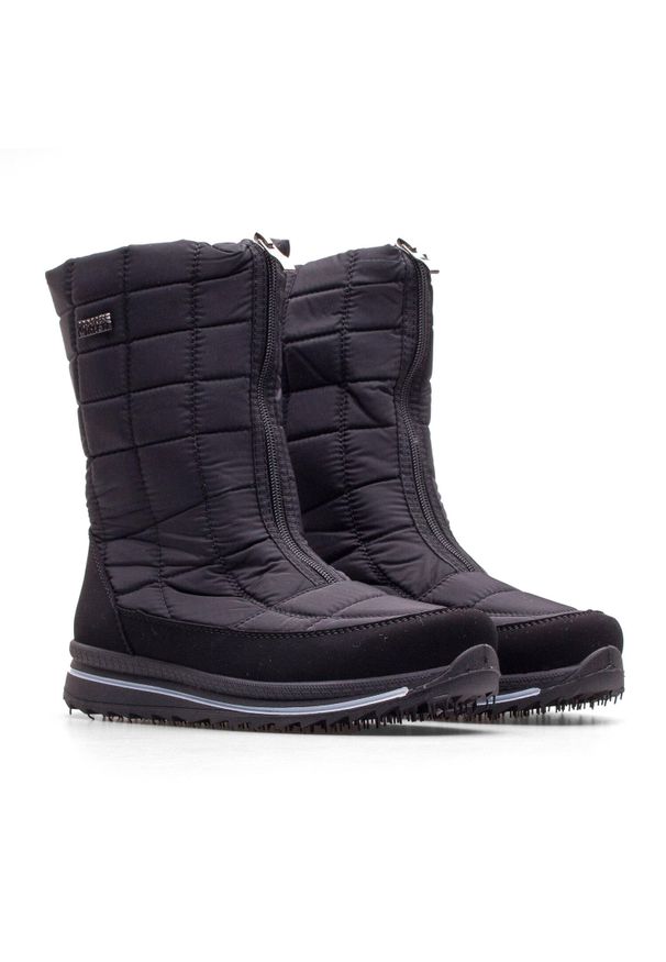 Progress - Buty zimowe damskie wysokie śniegowce PROGRESS ocieplane. Kolor: czarny. Sezon: zima. Sport: turystyka piesza