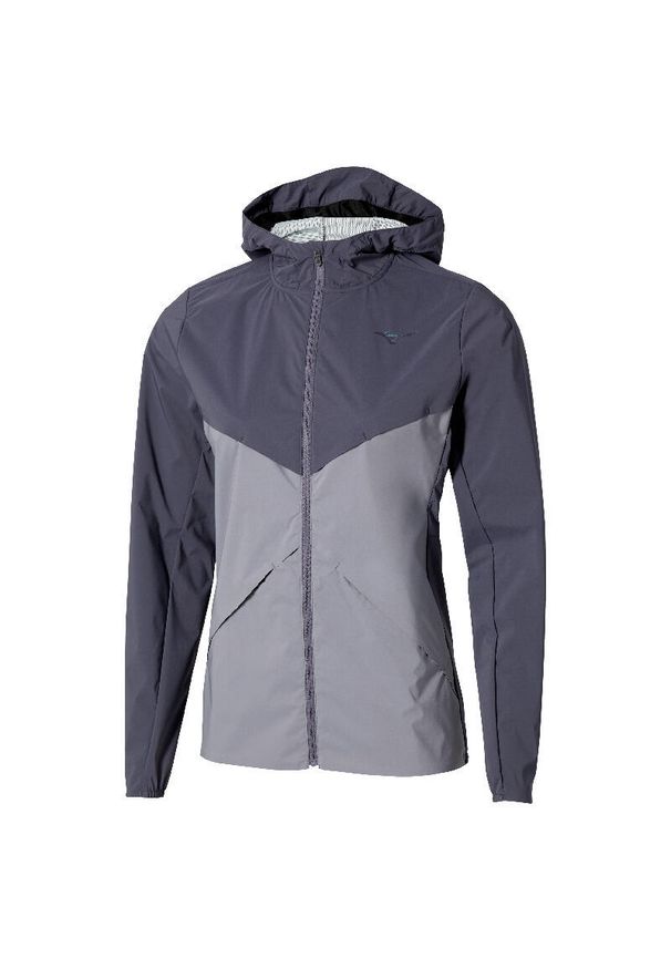 Damska bluza dresowa z kapturem Mizuno Charge. Typ kołnierza: kaptur. Kolor: szary. Materiał: dresówka. Sport: bieganie