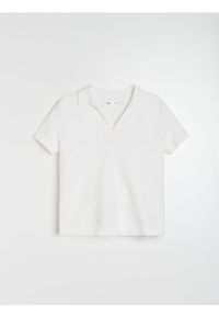 Sinsay - Bluzka swetrowa polo - kremowy. Typ kołnierza: polo. Kolor: kremowy #1