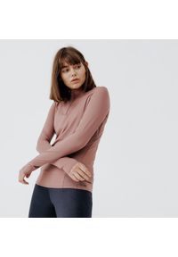 KALENJI - Koszulka do biegania z długim rękawem damska Kalenji Dry+. Kolor: różowy. Materiał: poliester, elastan, materiał. Długość rękawa: długi rękaw. Długość: długie #1