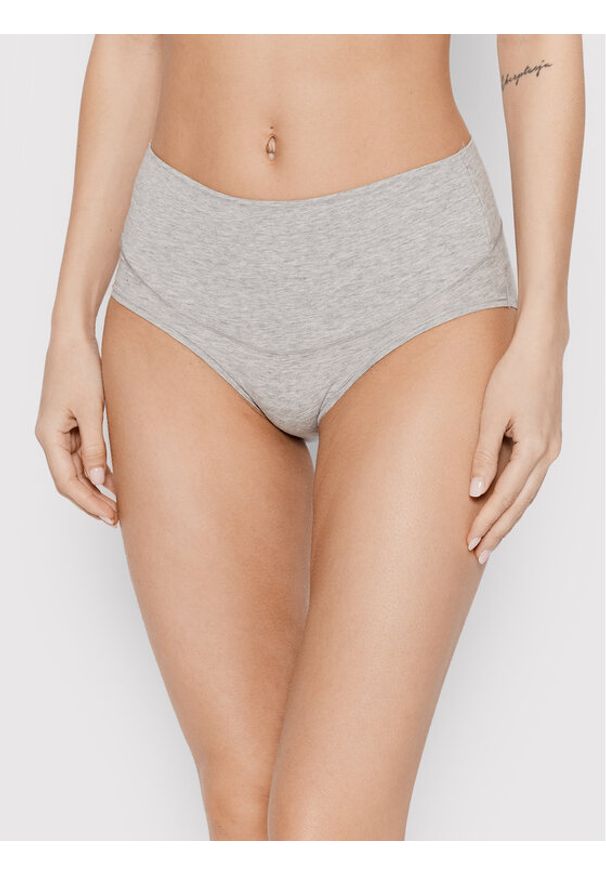 Spanx - SPANX Figi klasyczne z wysokim stanem Cotton Control 40050R Szary. Stan: podwyższony. Kolor: szary. Materiał: bawełna