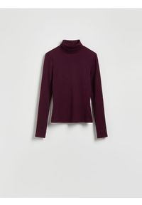 Reserved - Bawełniany golf - bordowy. Typ kołnierza: golf. Kolor: czerwony. Materiał: bawełna #1