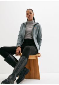 bonprix - Bluza rozpinana z kapturem, z czystej bawełny. Typ kołnierza: kaptur. Kolor: zielony. Materiał: skóra, bawełna #3