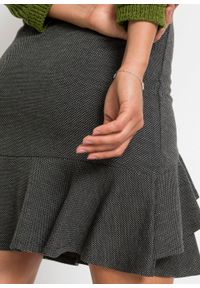 Spódnica mini w żakardowy wzór bonprix czarny. Kolor: czarny. Materiał: żakard #4