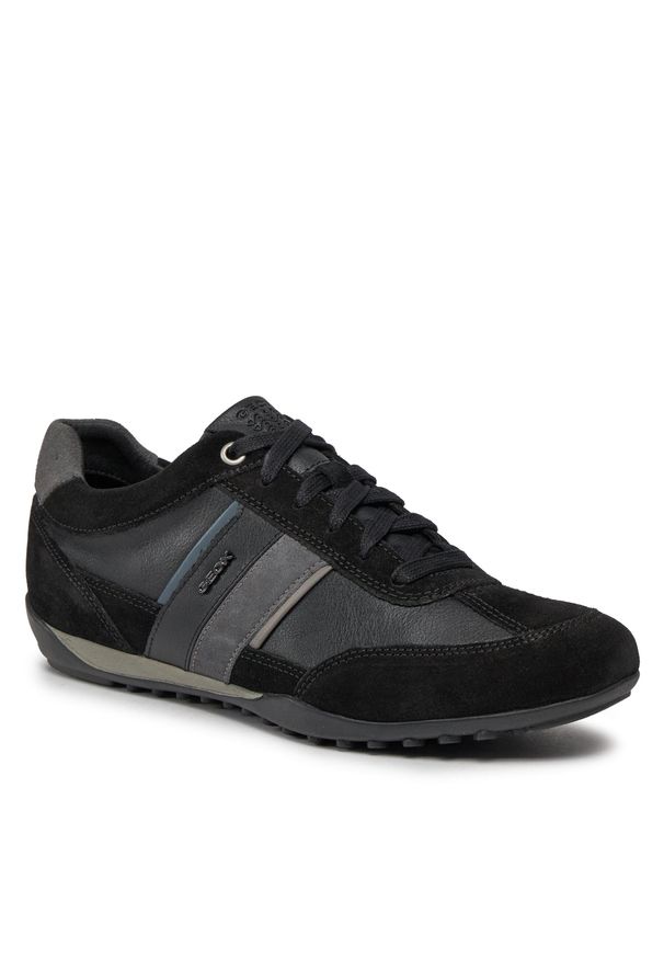 Sneakersy Geox U Wells C U52T5C 022ME C9B4N Black/Dk Jeans. Kolor: czarny. Materiał: zamsz, skóra