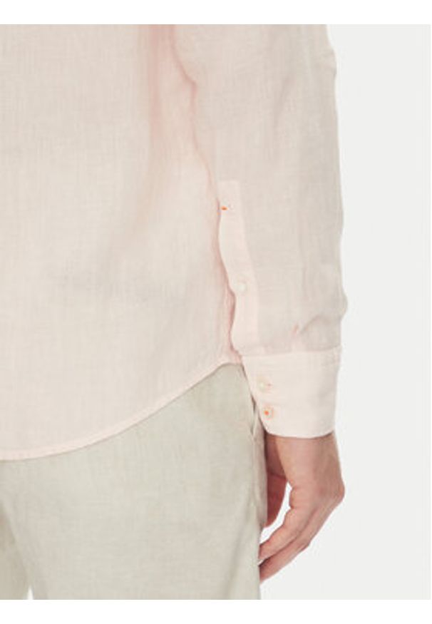 BOSS Koszula 50537381 Różowy Regular Fit. Kolor: różowy. Materiał: len