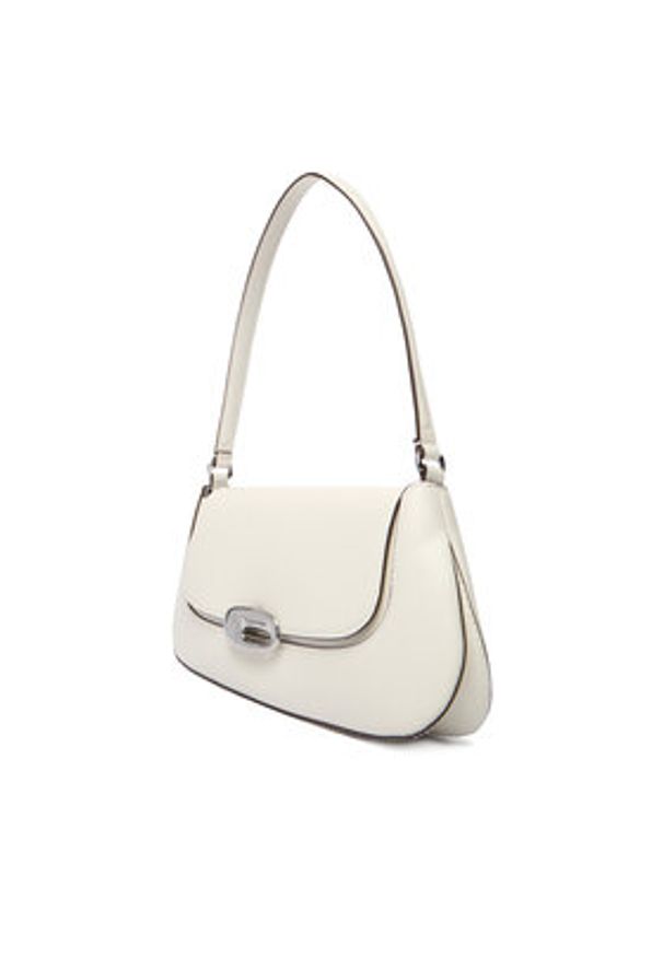 Calvin Klein Torebka Hardware Flap Shoulder Bag LV04F3146G Biały. Kolor: biały. Materiał: skórzane