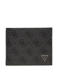 Guess Mały Portfel Męski SMVELE LEA20 Czarny. Kolor: czarny. Materiał: skóra