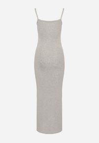 Born2be - Szara Bawełniana Sukienka na Ramiączkach o Asymetrycznym Kroju Orisala. Okazja: na co dzień. Kolor: szary. Materiał: bawełna. Długość rękawa: na ramiączkach. Typ sukienki: asymetryczne. Styl: casual, elegancki #7