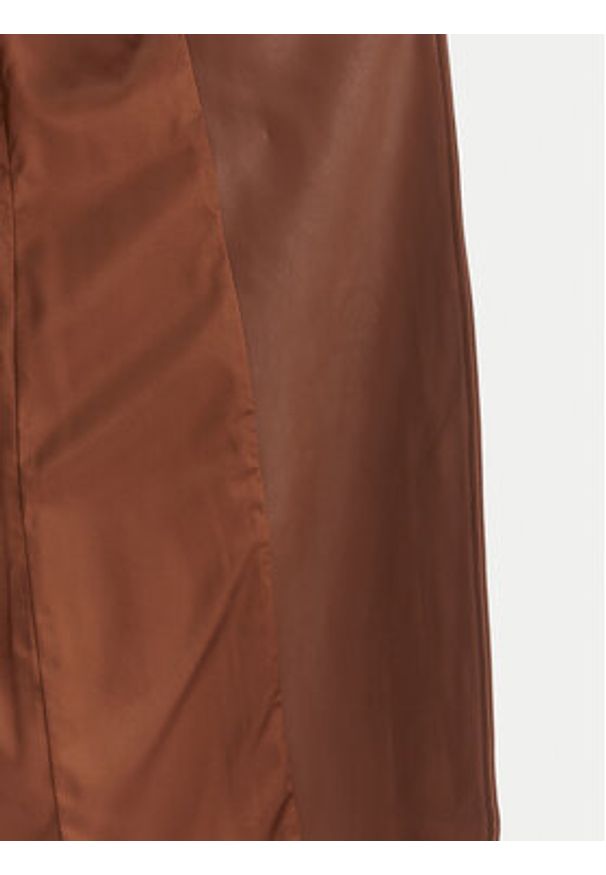 BARDOT - Bardot Płaszcz przejściowy 59899JB5 Brązowy Regular Fit. Kolor: brązowy. Materiał: skóra