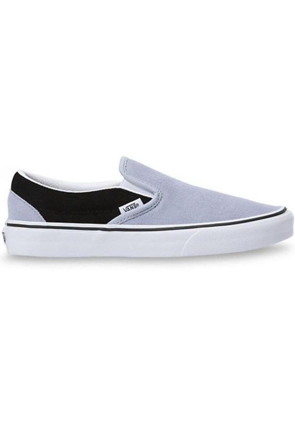 Vans slip-on zamszowe niebieskie — 40,5. Okazja: na co dzień. Zapięcie: bez zapięcia. Kolor: czarny, niebieski, wielokolorowy. Materiał: zamsz