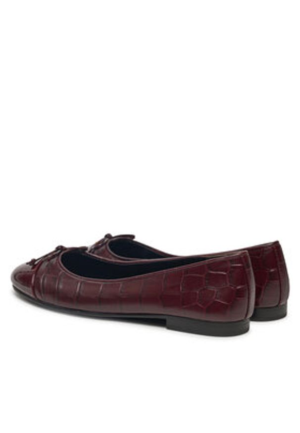Tory Burch Baleriny Cap Toe Ballet 165365 Bordowy. Kolor: czerwony. Materiał: skóra