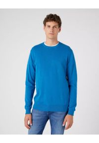 Wrangler - WRANGLER CREWNECK KNIT MĘSKI SWETER KLASYCZNY DEEP WATER W8A0QJ69F. Styl: klasyczny