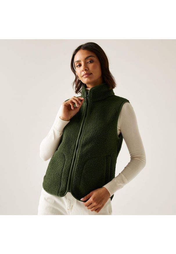 Regatta - Kamizelka damska polarowa Frankie Borg. Kolor: zielony. Materiał: polar. Styl: elegancki