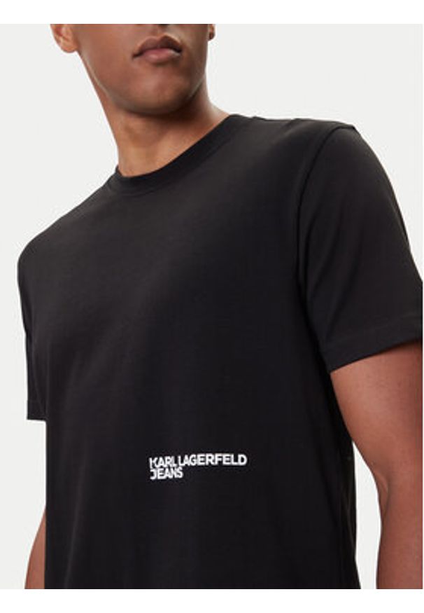 Karl Lagerfeld Jeans T-Shirt A4M17027 Czarny Regular Fit. Kolor: czarny. Materiał: bawełna