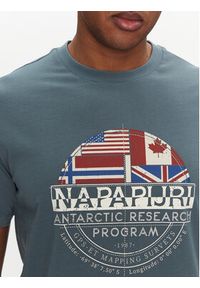 Napapijri T-Shirt S-Turin NP0A4HQG Niebieski Regular Fit. Kolor: niebieski. Materiał: bawełna