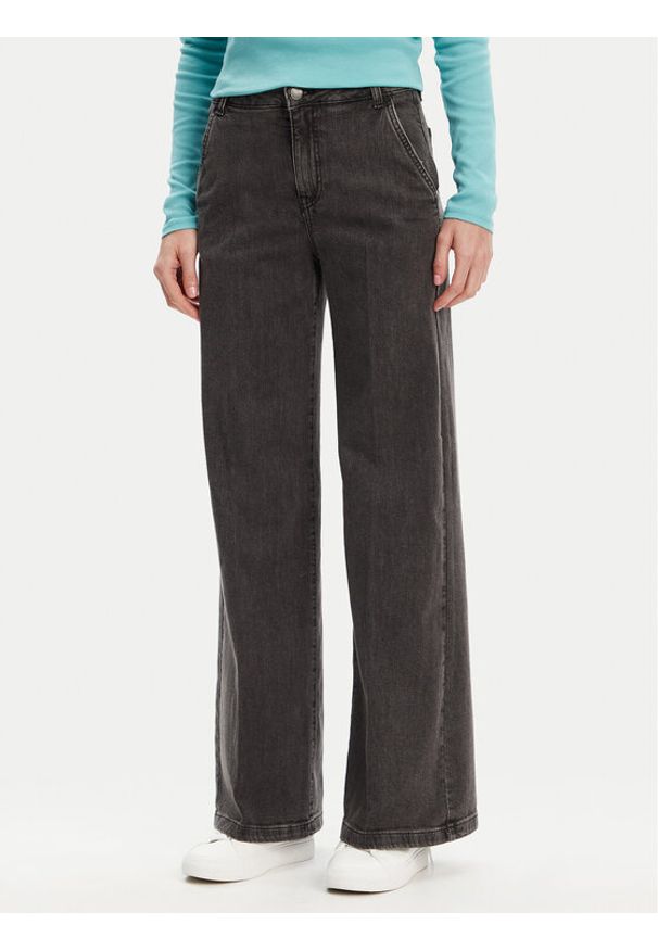 United Colors of Benetton - United Colors Of Benetton Jeansy 4TUT574X5 Szary Wide Leg. Kolor: szary
