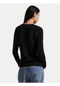 Polo Ralph Lauren Sweter 211971865005 Czarny Slim Fit. Typ kołnierza: polo. Kolor: czarny. Materiał: wełna