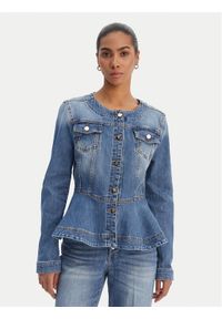Fracomina Kurtka jeansowa FR26SJ4007D40902 Niebieski Regular Fit. Kolor: niebieski. Materiał: bawełna #1