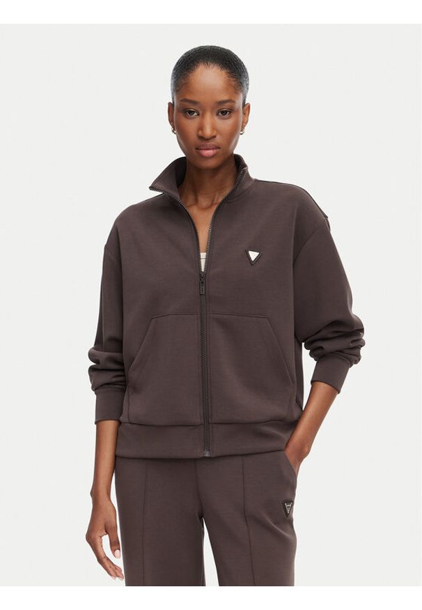 Guess Bluza V6YQ17 K4313 Brązowy Regular Fit. Kolor: brązowy. Materiał: syntetyk