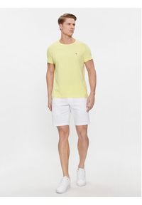 TOMMY HILFIGER - Tommy Hilfiger T-Shirt Stretch Slim Fit Tee MW0MW10800 Żółty Slim Fit. Kolor: żółty. Materiał: bawełna #5
