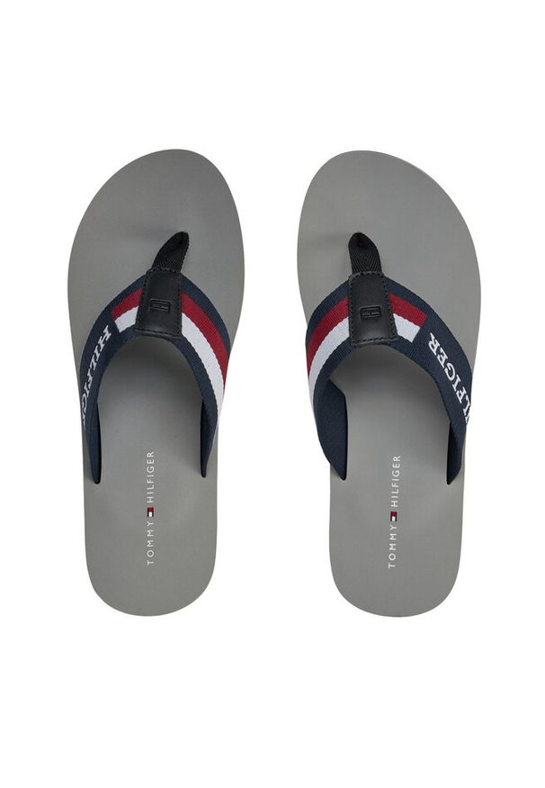 TOMMY HILFIGER - Japonki Tommy Hilfiger. Kolor: srebrny