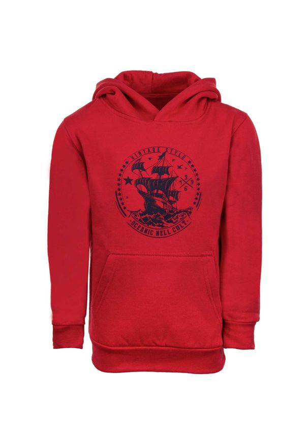 ENELL - Piracka Bluza z Kapturem dla Dzieci 116 - Komfort i Styl. Typ kołnierza: kaptur. Kolor: czerwony