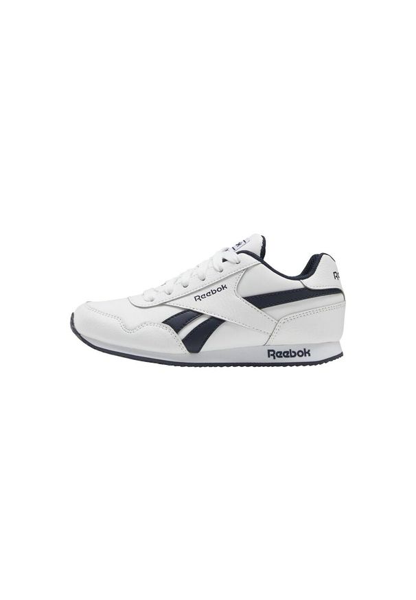 Buty do chodzenia dla dzieci Reebok Royal Cljog 30. Zapięcie: sznurówki. Kolor: biały, wielokolorowy, niebieski. Materiał: materiał, syntetyk, tkanina. Szerokość cholewki: normalna. Model: Reebok Royal. Sport: turystyka piesza