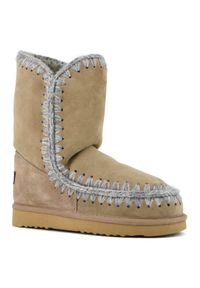 Mou - MOU ESKIMO BOOT 24 Śniegowce damskie. Okazja: na co dzień. Wysokość cholewki: przed kolano. Kolor: brązowy. Materiał: materiał, wełna, zamsz. Szerokość cholewki: normalna. Sezon: zima. Styl: elegancki, casual #2