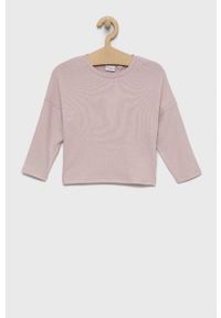 Name it Sweter dziecięcy kolor różowy lekki. Kolor: różowy. Materiał: dzianina. Wzór: gładki
