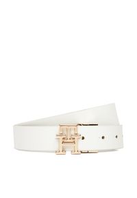 TOMMY HILFIGER - Tommy Hilfiger Pasek Damski AW0AW17768 Écru. Materiał: skóra