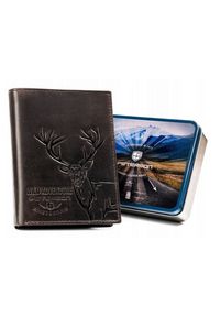 Portfel skórzany Peterson PTN N4-BE-DEER c. brązowy. Kolor: brązowy. Materiał: skóra