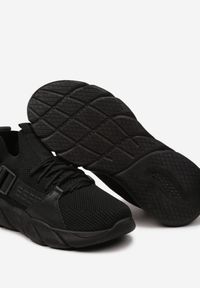 Born2be - Czarne Sneakersy Limoge. Wysokość cholewki: przed kostkę. Nosek buta: okrągły. Zapięcie: klamry. Kolor: czarny. Materiał: dzianina, materiał. Szerokość cholewki: normalna #6