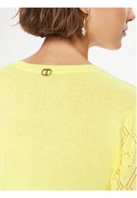 TwinSet - TWINSET Sweter 241TP3074 Żółty Regular Fit. Kolor: żółty. Materiał: bawełna #4