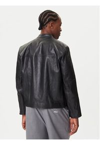 Hugo - HUGO Kurtka skórzana Lokis-3 50540984 Czarny Slim Fit. Kolor: czarny. Materiał: skóra