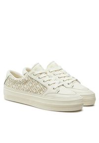 TOMMY HILFIGER - Tommy Hilfiger Sneakersy Vulc Leather Sneaker Monogram FW0FW08331 Écru. Materiał: skóra #3