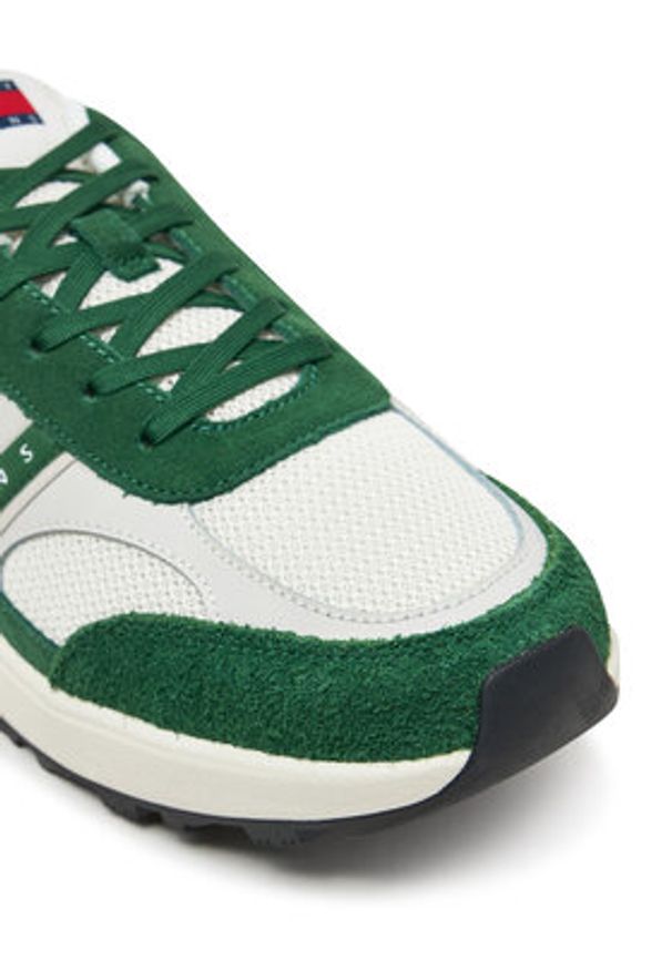 Tommy Jeans Sneakersy Tjm Technical Runner Ess EM0EM01537 Zielony. Kolor: zielony. Materiał: zamsz, skóra