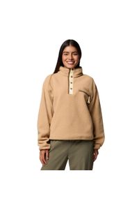 columbia - Bluza polarowa damska Columbia Helvetia II Cropped Half Snap Fleece. Kolor: beżowy. Materiał: polar. Sport: turystyka piesza