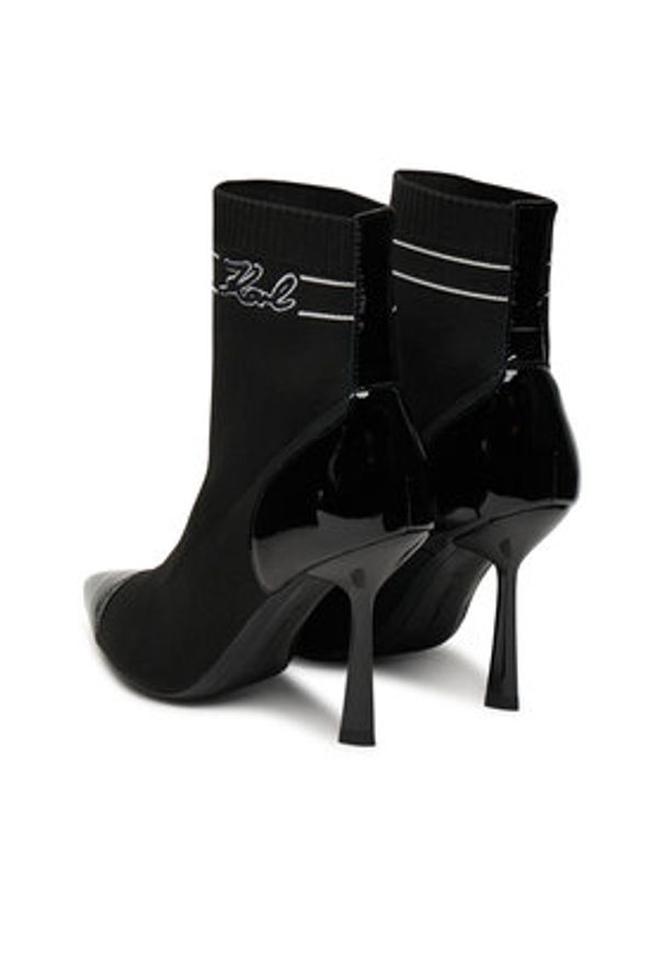 Karl Lagerfeld - KARL LAGERFELD Botki Pandara KL31357 Czarny. Kolor: czarny. Materiał: materiał