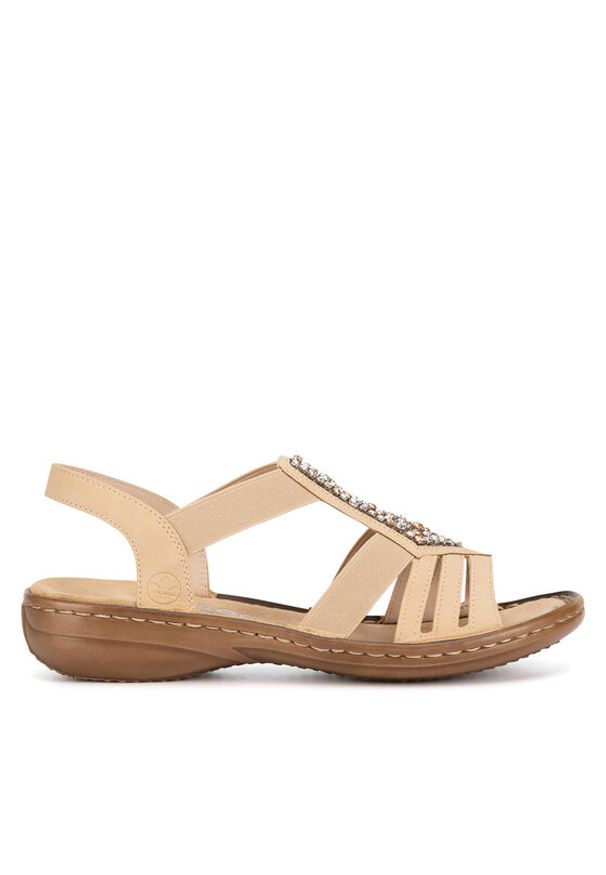 Rieker Sandały 60803-20 Beżowy. Kolor: beżowy. Materiał: syntetyk