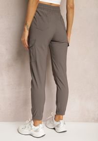Renee - Ciemnoszare Spodnie High Waist o Fasonie Bojówek Istredda. Stan: podwyższony. Kolor: szary. Materiał: materiał. Wzór: moro. Styl: militarny #3