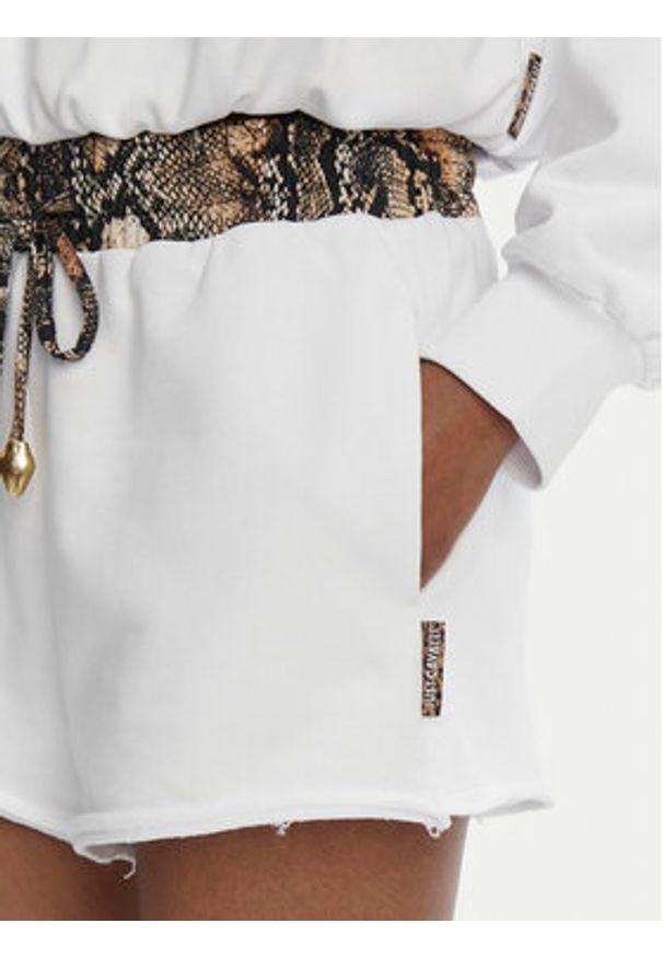 Just Cavalli Szorty sportowe 78PADE01 Biały Regular Fit. Kolor: biały. Materiał: bawełna