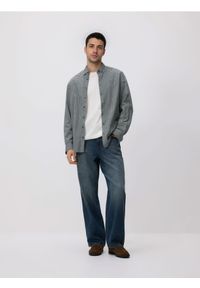 Reserved - Bawełniana koszula regular fit - ciemnozielony. Kolor: zielony. Materiał: bawełna #1