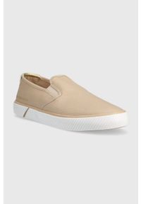TOMMY HILFIGER - Tommy Hilfiger tenisówki ESSENTIAL SLIP-ON SNEAKER damskie kolor beżowy FW0FW06956. Zapięcie: bez zapięcia. Kolor: beżowy. Materiał: bawełna, guma #3