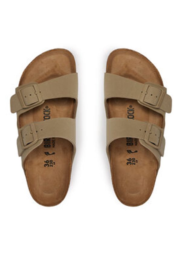 Birkenstock Klapki Arizona Birko-Flor 1027697 Khaki. Kolor: brązowy. Materiał: skóra