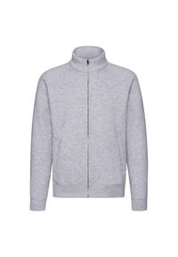 FRUIT OF THE LOOM - Męska Bluza Dresowa Premium. Kolor: szary. Materiał: dresówka