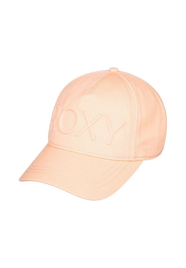 Roxy czapka bawełniana dziecięca kolor pomarańczowy z aplikacją. Kolor: pomarańczowy. Materiał: bawełna. Wzór: aplikacja